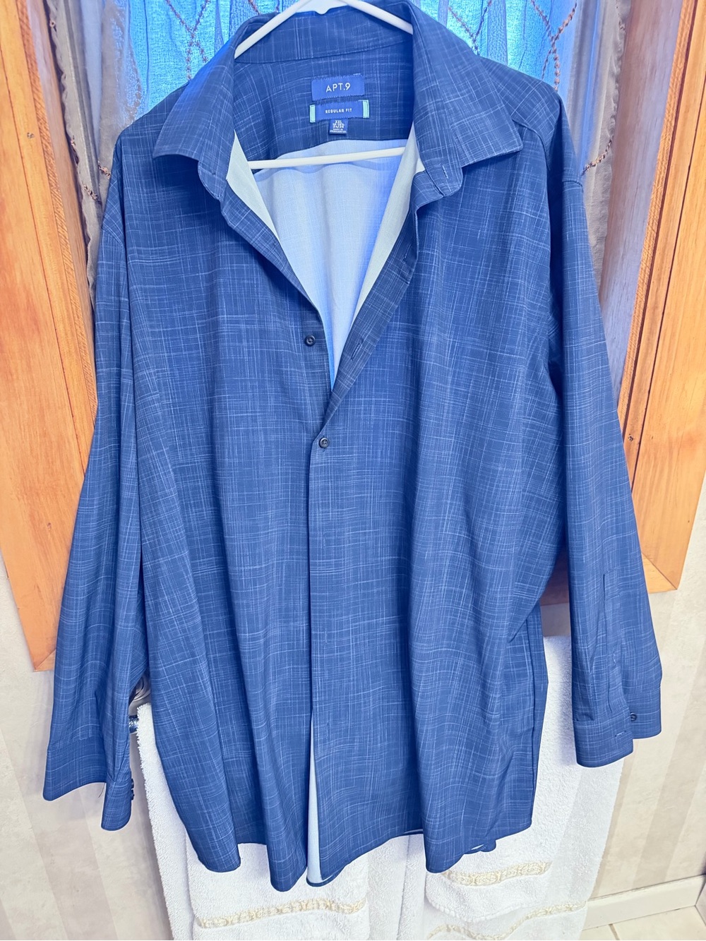 Apt. 9 Men's Navy Blue Plaid Lightweight Shirt Jacket
